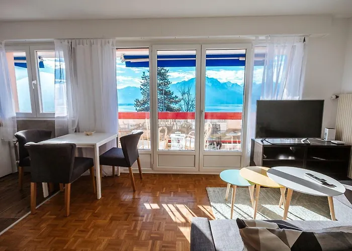 Lägenhet Terrace With & Mountain View Montreux